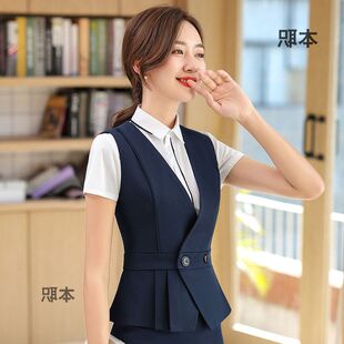套装职场马】【西装夹马甲工装夹职业装女女式春夏季马酒店工作服