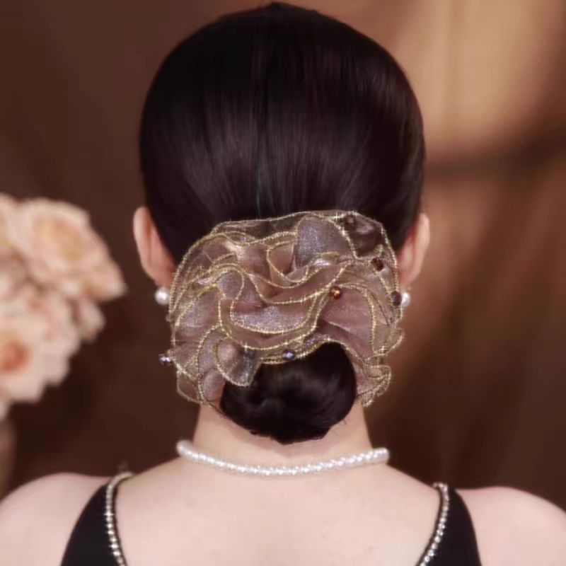 高级感超大号黑色蓬松发圈女新款