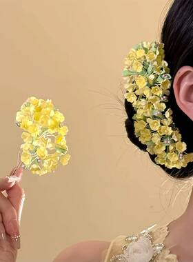 春日花圃~新中式黄色花朵发簪