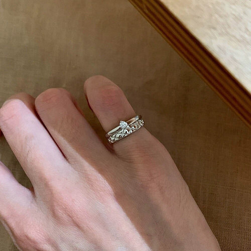 小红书爆款双层一体菱格戒指女