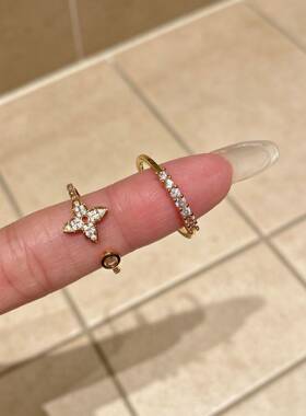 新品个性轻奢星芒戒指女不规则