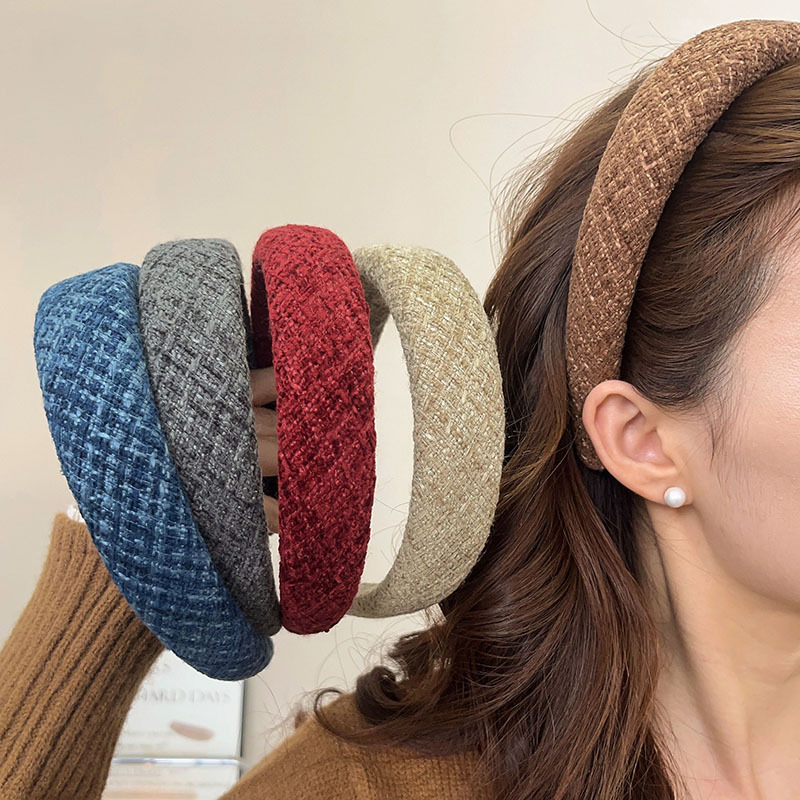 秋冬毛呢高颅顶发箍女2025新款