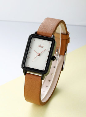 歌迪GEDI2025年韩版简约学生表精致小巧方形石英腕表女士小众手表