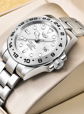 LIGE/利格跨境2025年男士石英手表三针日历夜光手表男士防水腕表