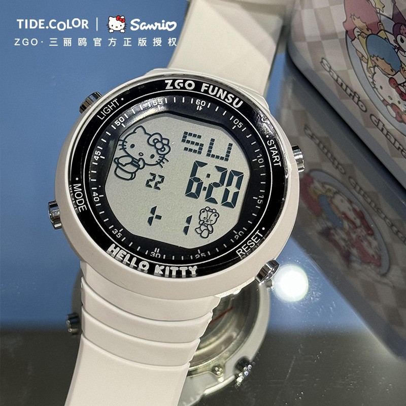 ZGO正港hellokitty联名凯蒂猫女款初高中学生运动防水电子表手表