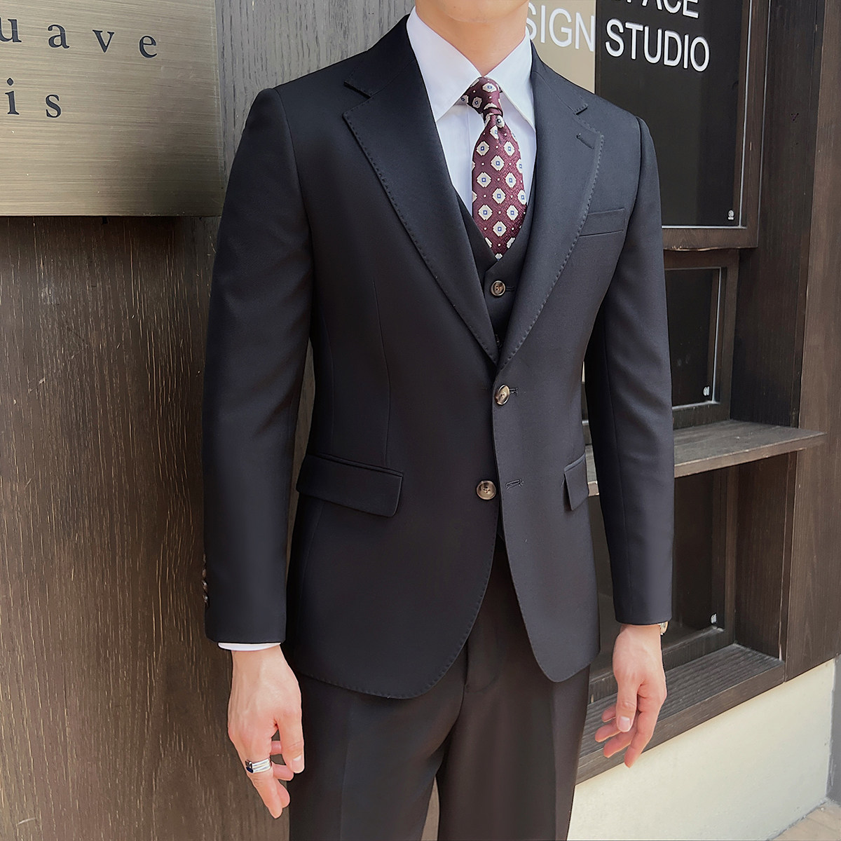 男士西服三件套伴郎新郎服工作服修身休闲西装套装ZT360-P290,男装西服套装,电商A407