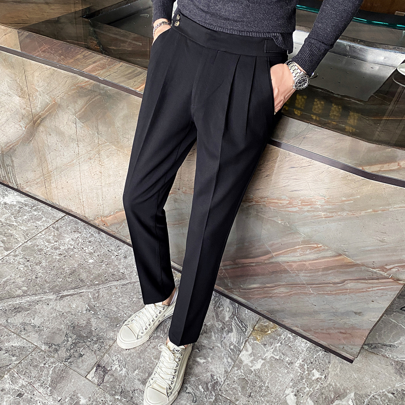 2025秋冬新款男士瘦腿小脚修身长裤男纯色西装裤A407-K273-P75，男装西服套装，电商A407