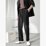 ins轻熟风男士阔腿直通裤男士休闲裤拼A407-K285-P75-控98，男装休闲裤，电商A407