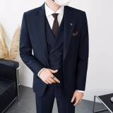 主推男士英伦风西服西装单排双扣平驳领绿A407-XZ300-P145，男装西服套装，电商A407
