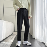 ins轻熟风新款男士锥形萝卜裤男士休闲纯色西裤黑K299-P75控108，男装西裤，电商A407