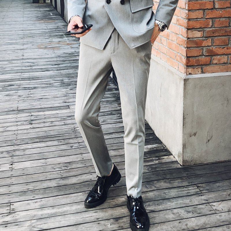 2025秋冬新款英伦风男士休闲西裤男式修身休闲裤A407-K227-P75，男装西裤，电商A407