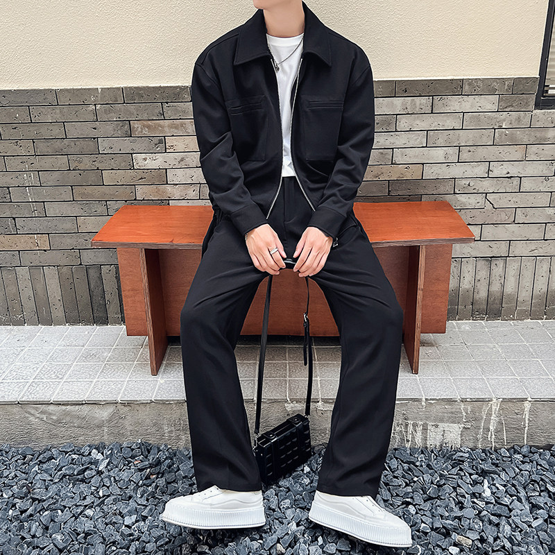 2025秋冬新款轻熟风男士棋盘格夹克外套咖A407-JK03-P115控148,男装夹克,电商A407