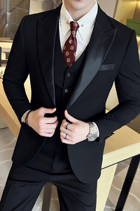 男士结婚礼服单排枪驳领西服修身新郎伴郎服单西A407/XZ336/P135图片