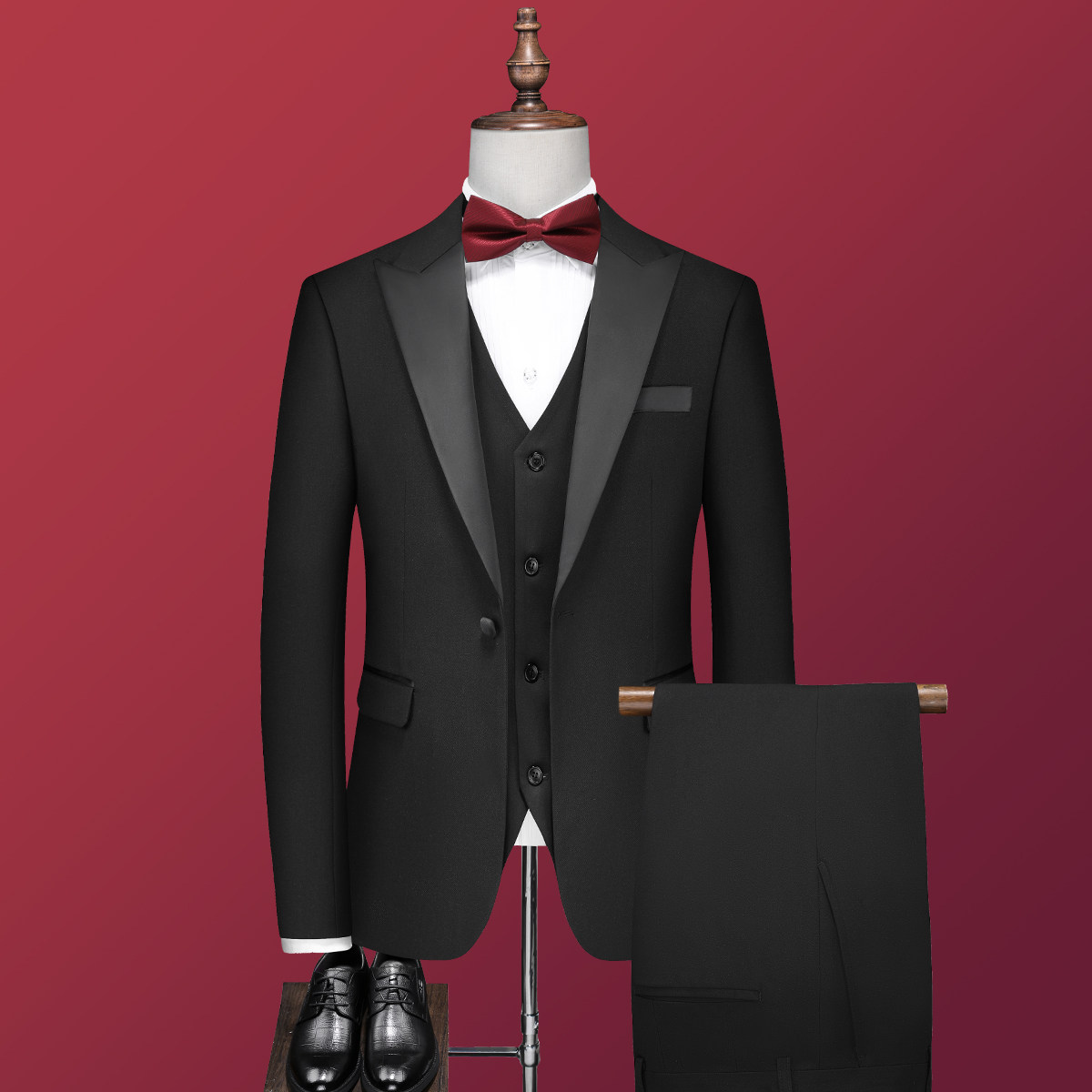 男士结婚礼服单排枪驳领西服修身新郎伴郎服单西A407-XZ336-P135，男装西服，电商A407