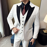 男士结婚礼服单排枪驳领西服修身新郎伴郎服单西A407/XZ341/P145，男装西服，电商A407