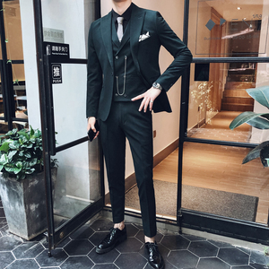 2025秋冬新款英伦风网红男士单排扣 西服外套西装A407-XZ233-P165图片