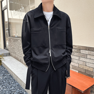 2025秋冬新款轻熟风男士棋盘格夹克外套咖A407-JK03-P115控148图片