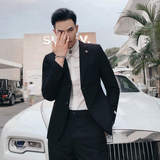 2025秋冬新款英伦风男士网红单排扣西服两件套装A407-XZ224-P240，男装西服，电商A407