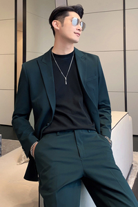 春夏红英伦男士单排西服可配套装黑A407-XZ233-P165控198图片