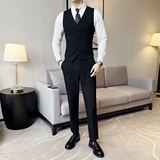 2025新款男士单排商务休闲V领修身马甲新郎伴郎服A407-MJ338-P45，男装背心/马甲，电商A407