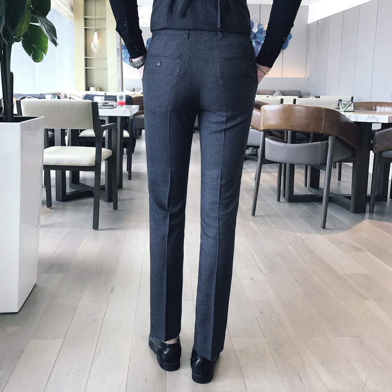 2025春季新款英伦免烫抗皱韩版男士纯色休闲长裤A407/K110/P70,男装休闲裤,电商A407