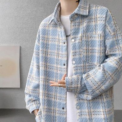 日系夹克千鸟格港风外套小棒球