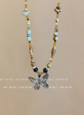 女项链饰品高级感复古新中式蝴蝶