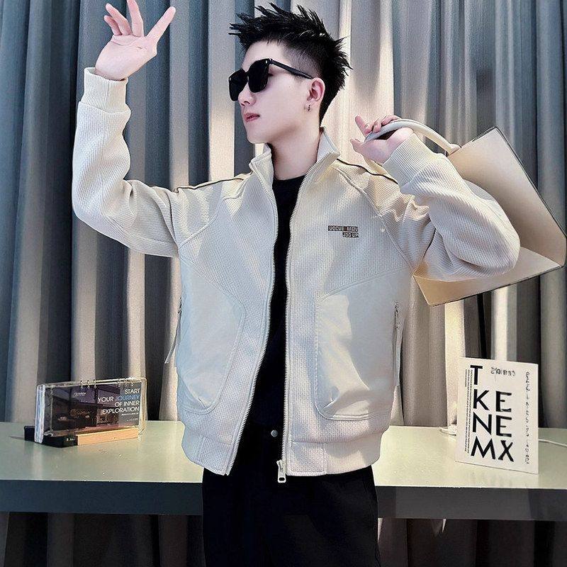 休闲高级感潮流2025潮牌夹克男装外套新款拼接痞帅男士秋冬季上衣