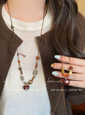 2026爱心串珠氛围新中式女款毛衣