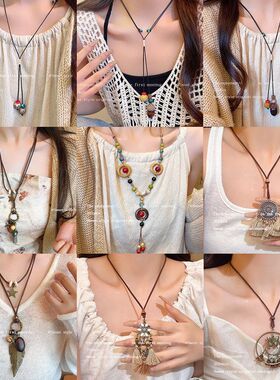 时尚复古手工女锁骨陶瓷禅意国风