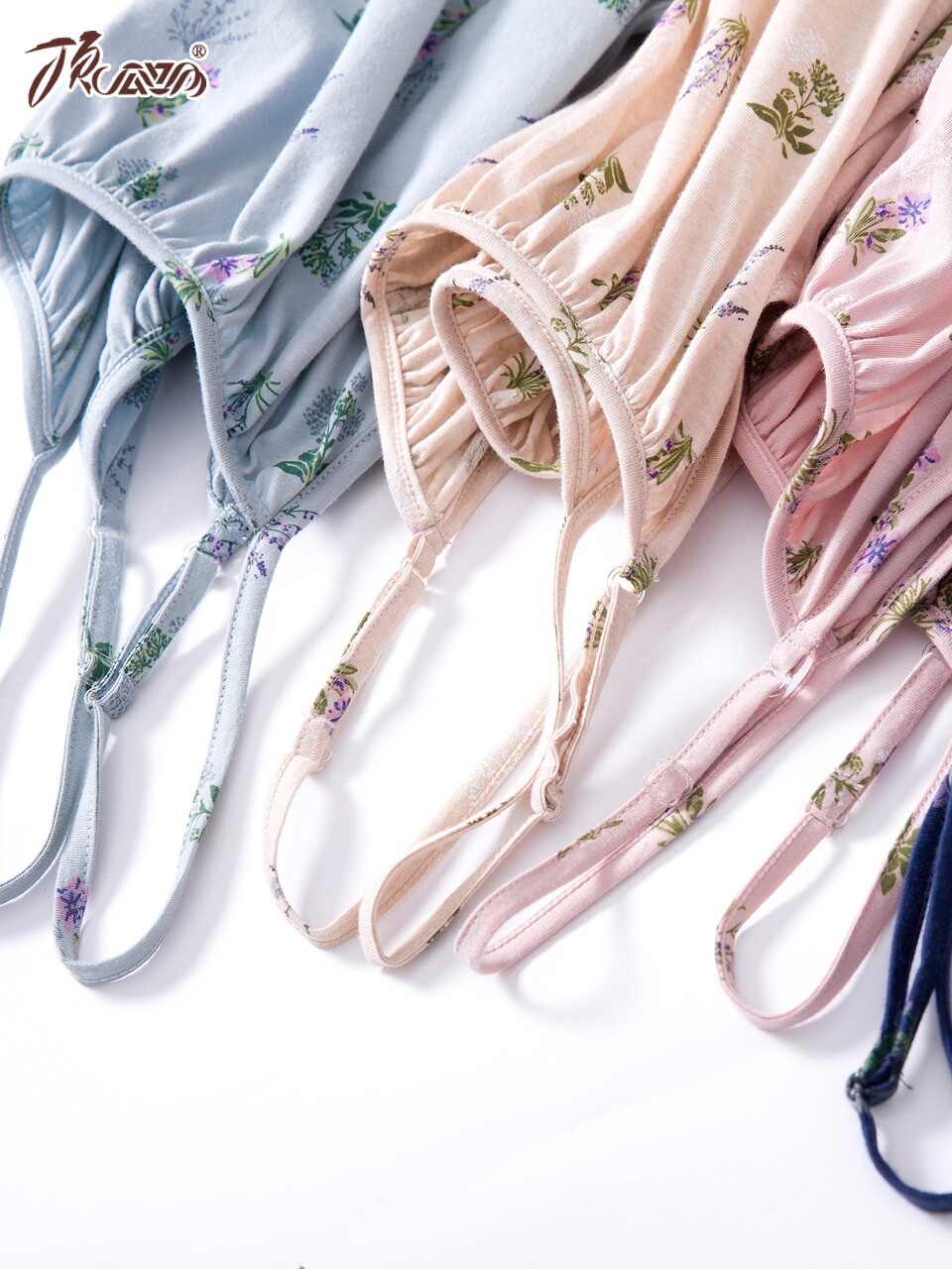 TOP QUACK COTTON WOMENS SUSPENDER NIGHTDRESS FLORAL NIGHTDRESS SUMMER THIN SECTION HOME SKIRT LARGE SIZE FAT SISTER MID SKIRT