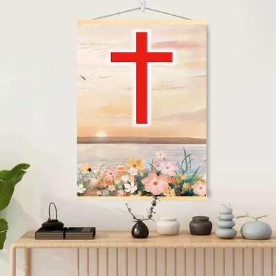 家庭十字架装饰画2026款客厅挂墙壁画入户玄关挂画餐厅十字架挂墙