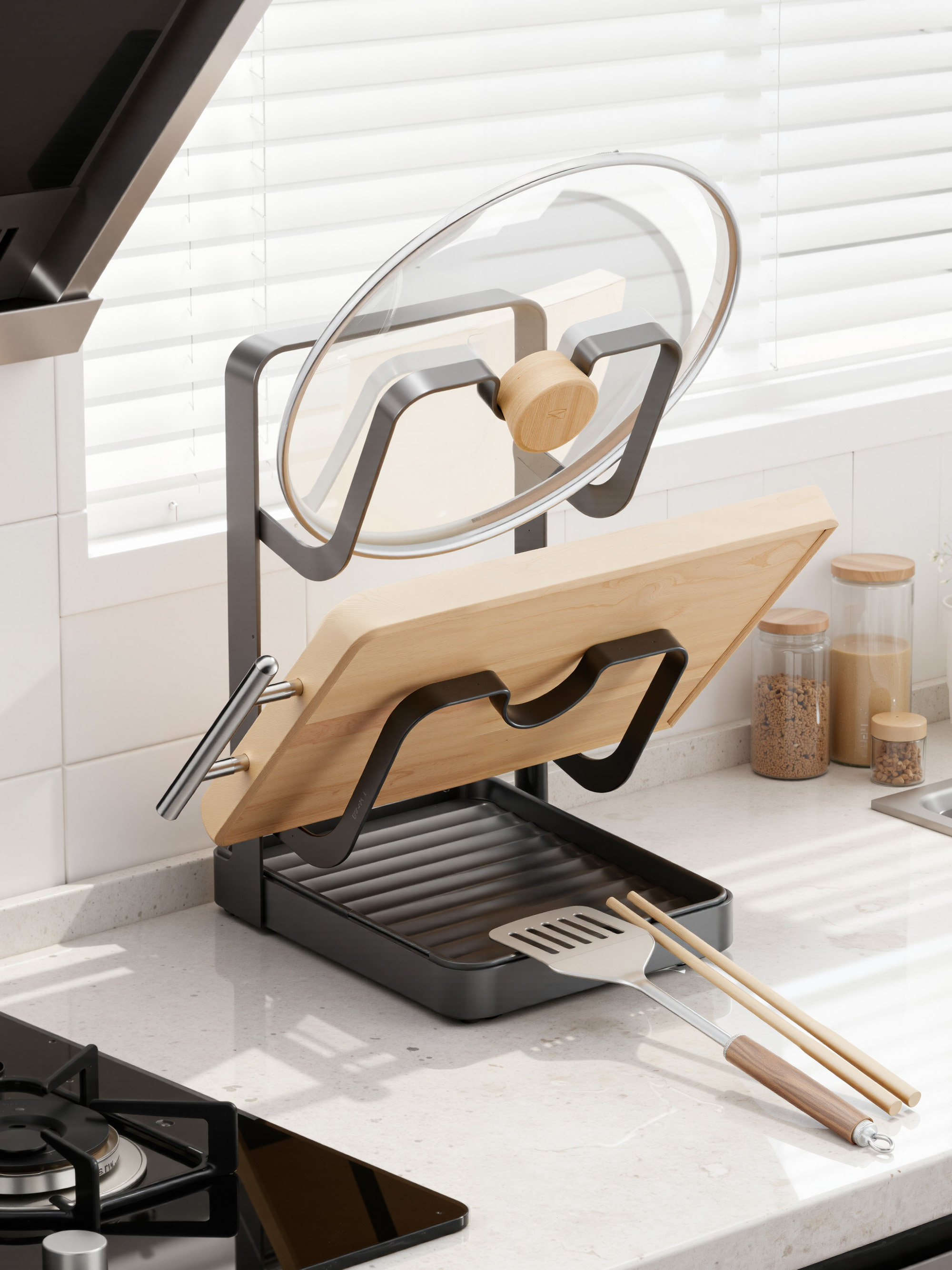 台面锅盖放置器厨房立式锅盖架多功能锅铲收纳架锅盖菜板砧板架子,厨房/烹饪用具,锅盖架/锅盖收纳垫,淘宝优惠券,粉丝福利购,淘宝优惠卷
