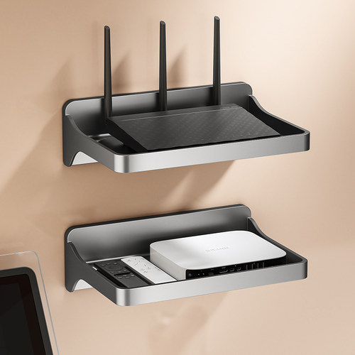 路由器放置架免打孔光猫wifi机顶盒置物架客厅摄像头监控支架壁挂