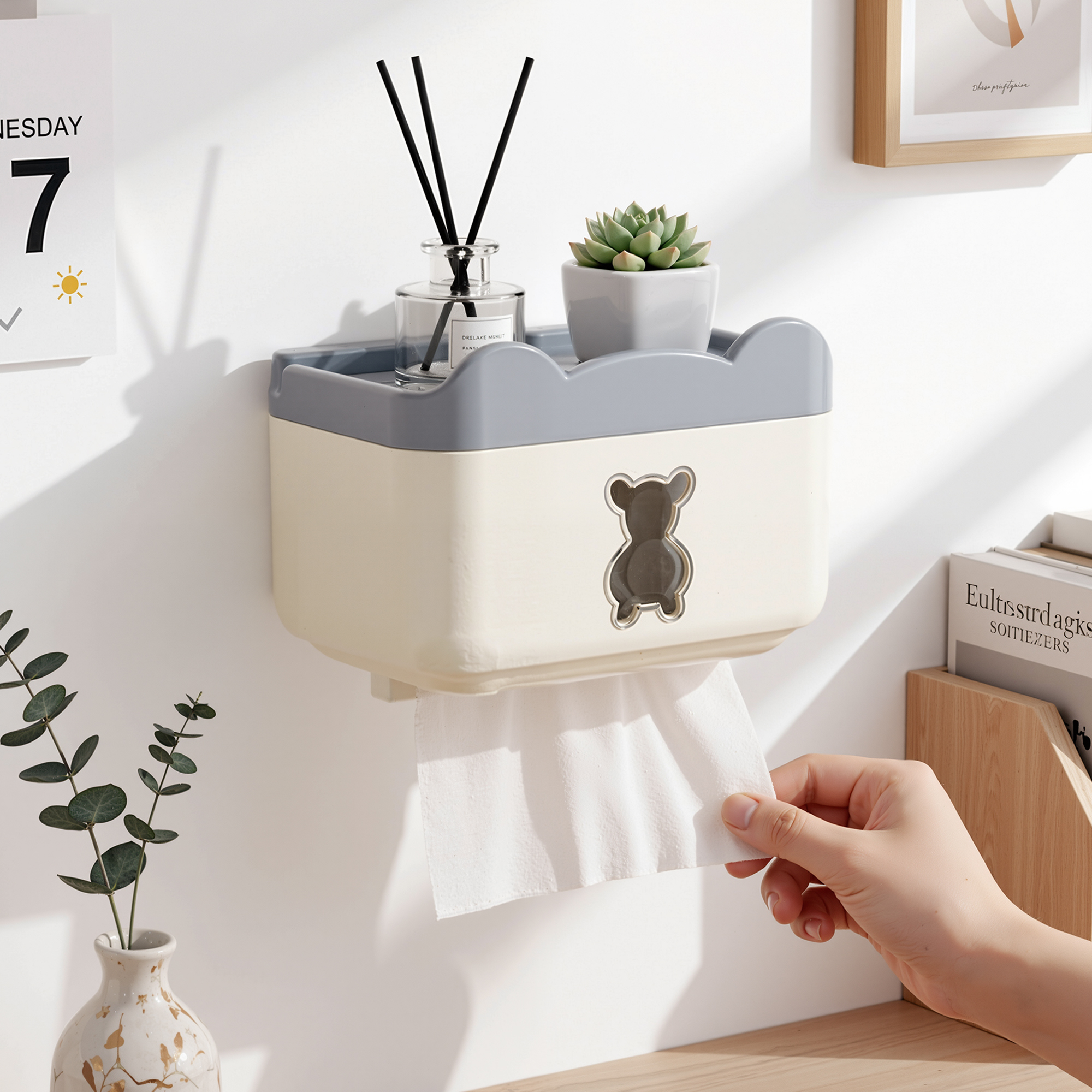 卫生间厕纸盒厕所纸巾盒防水免打孔卷纸抽纸盒壁挂式卫生纸置物架