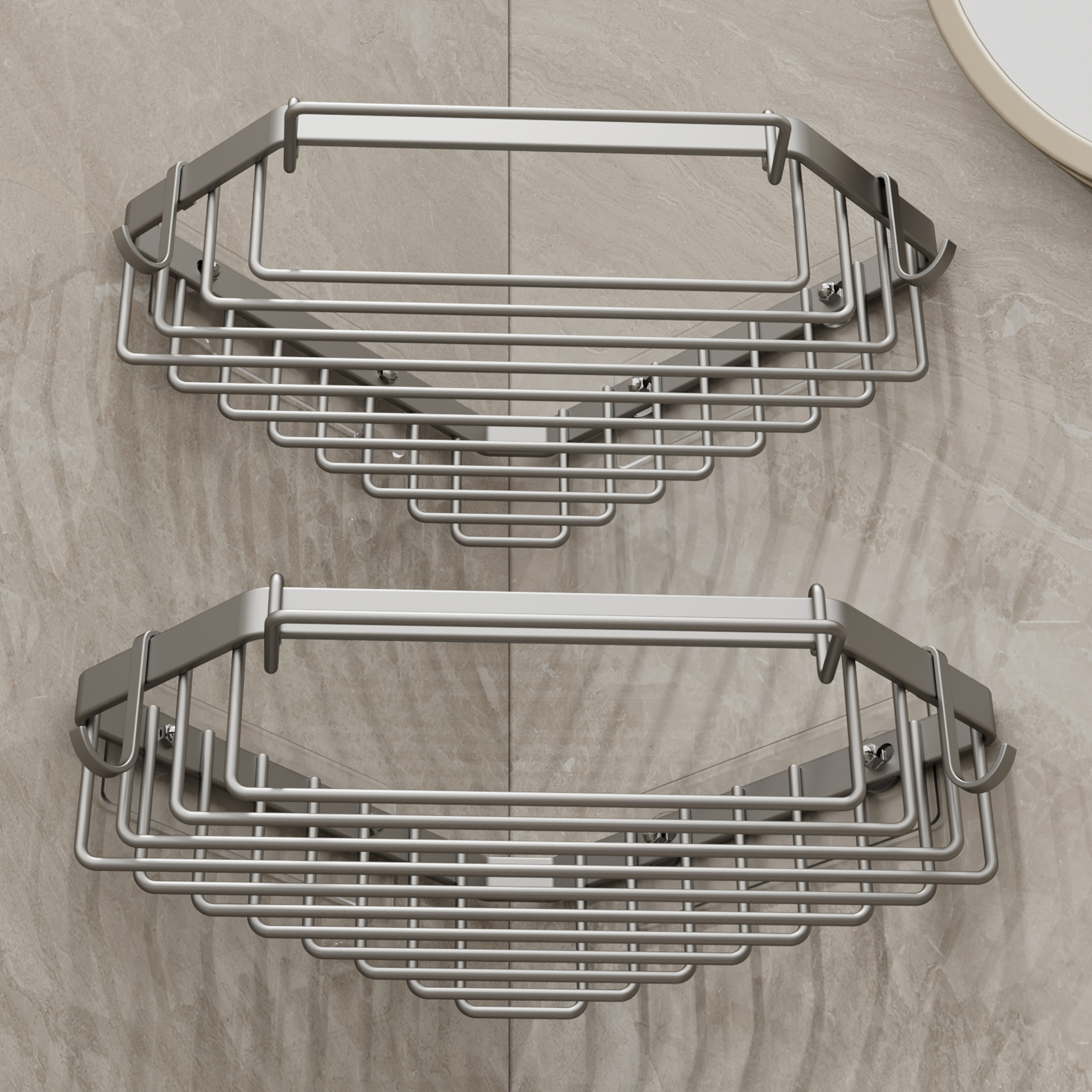 浴室置物架三角架卫生间厕所架子转角免打孔卫浴神器洗漱台洗手台