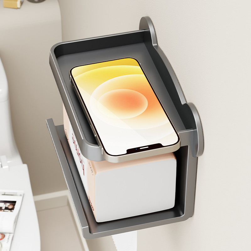 卫生间纸巾盒壁挂厕所抽纸厕纸盒免打孔卷纸架洗手间卫生纸置物架