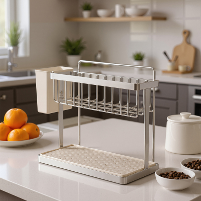 高级感杯子收纳置物架杯架子餐桌台面收纳客厅水杯架放杯子沥水架