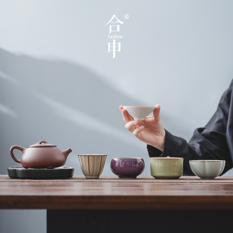 国潮文创礼品茶具套组紫砂茶壶五大名窑茶杯陶瓷中式复古茶具高档