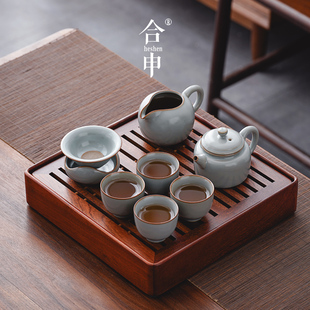 汝窑茶具2023新款家用茶盘一体整套功夫茶杯套装泡茶壶办公室高端