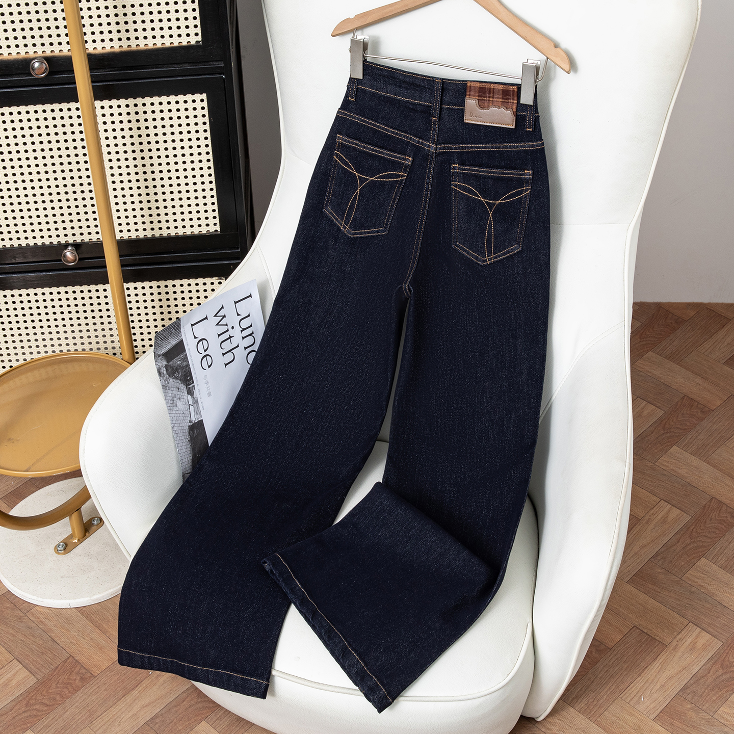 宽松阔腿牛仔裤女款加绒爆款秋季