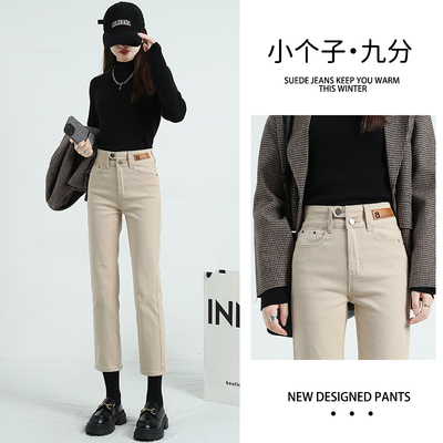 卡其色烟管裤女2024新款春夏