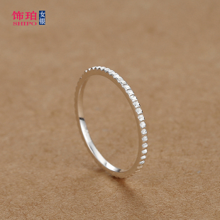 999纯银戒指女生单身闭口小众设计感轻奢中指足银指环女士单人潮