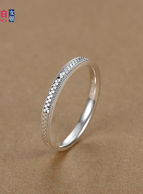 9999足银戒指女士纯银小众设计