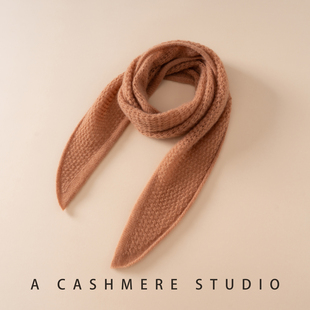 秋冬纯山羊绒三角巾围巾女针织保暖护颈围脖时尚百搭外搭披肩防寒