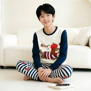 男童纯棉保暖秋衣秋裤家居服套装