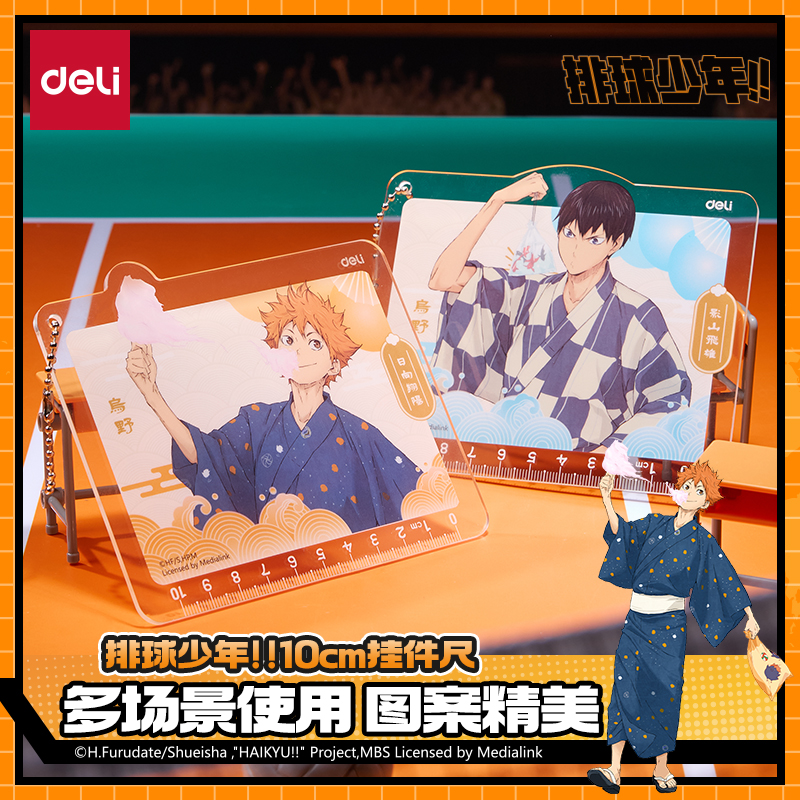 得力排球少年学生用10cm挂件尺