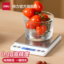 得力小型电子秤高精度克数称厨房秤烘焙精准家用食物秤食品克重数