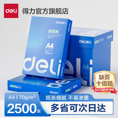 得力a470g莱茵河整箱装复印纸