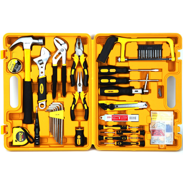 得力3703多用途组合工具套装家用工具箱五金工具套装53件套装